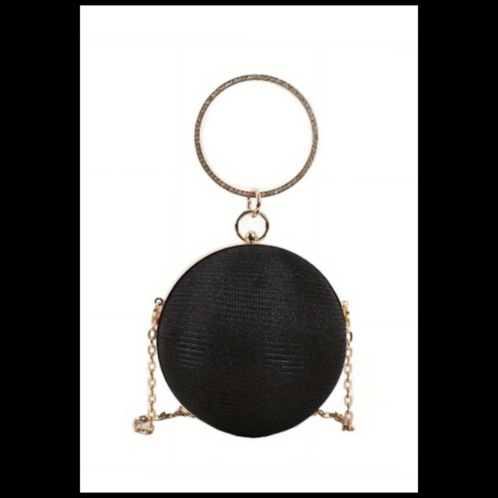 Elegant Black Clutch with Gold Ring Handle.29 - Picture 4 of 5
